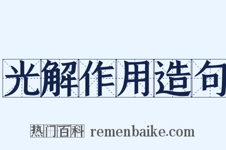 光解作用造句是什么意思的图片